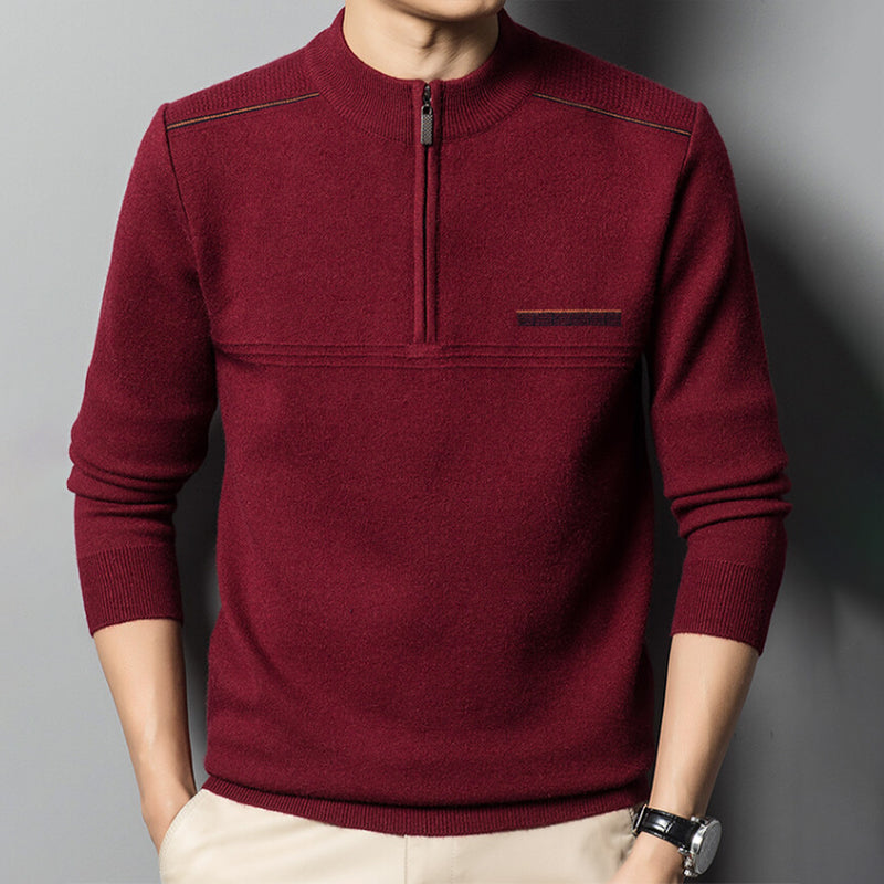 Men’s Half-Zip Pullover Sweater | Lightweight Knit | Mock Neck Layer
