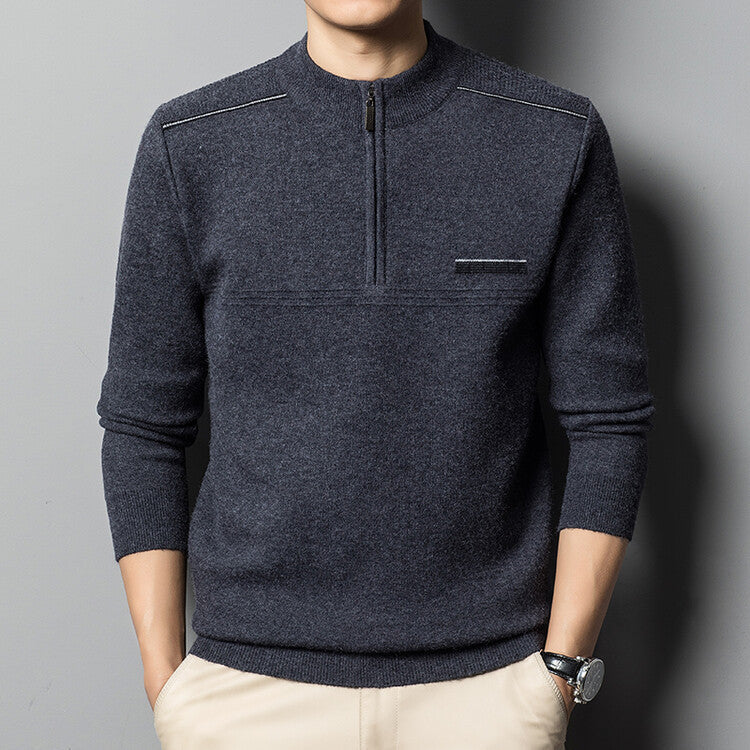Men’s Half-Zip Pullover Sweater | Lightweight Knit | Mock Neck Layer