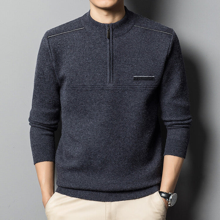Men’s Half-Zip Pullover Sweater | Lightweight Knit | Mock Neck Layer