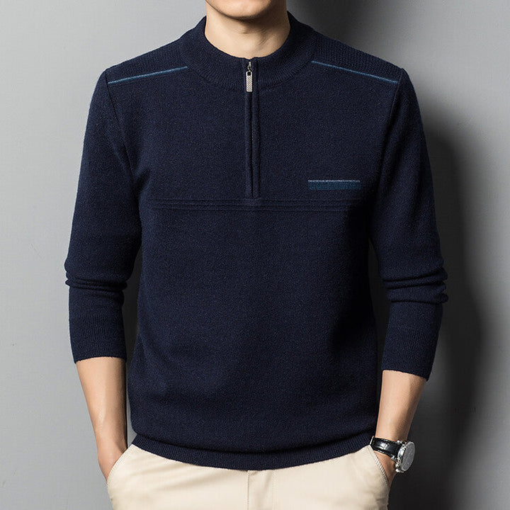 Men’s Half-Zip Pullover Sweater | Lightweight Knit | Mock Neck Layer