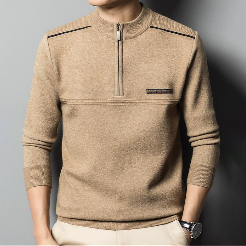 Men’s Half-Zip Pullover Sweater | Lightweight Knit | Mock Neck Layer