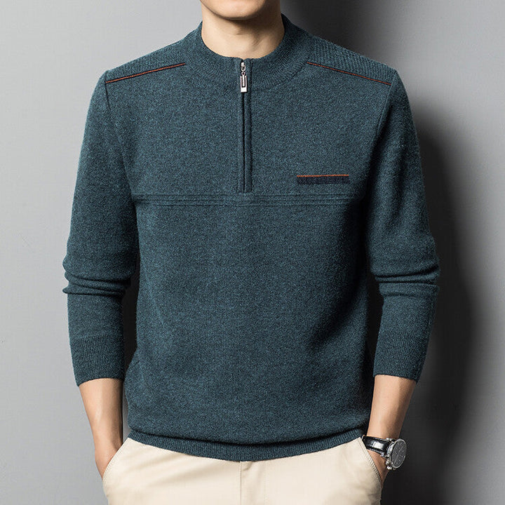 Men’s Half-Zip Pullover Sweater | Lightweight Knit | Mock Neck Layer