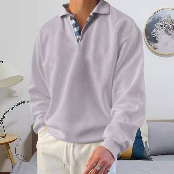 Men’s Long-Sleeve Polo Shirt | Lightweight Cotton Blend | Casual Everyday Fit