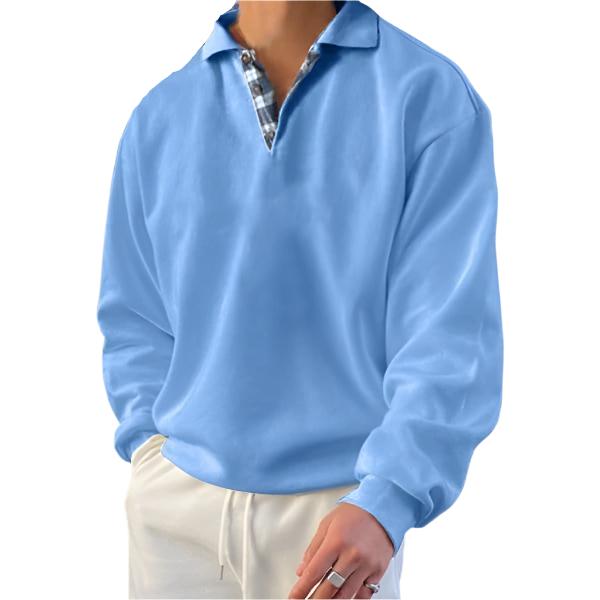 Men’s Long-Sleeve Polo Shirt | Lightweight Cotton Blend | Casual Everyday Fit