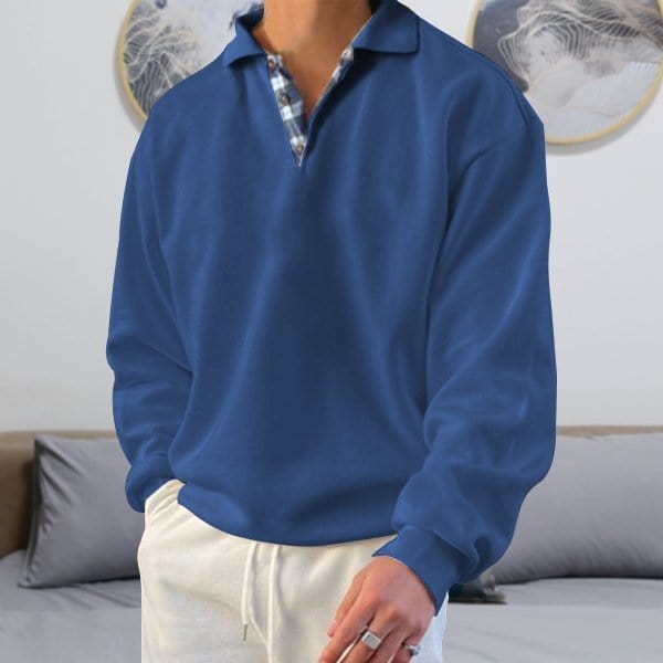 Men’s Long-Sleeve Polo Shirt | Lightweight Cotton Blend | Casual Everyday Fit