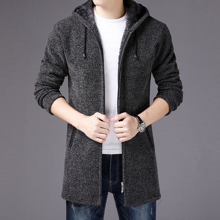 Men’s Fleece Zip Hoodie | Contrast Lined Hood | Lightweight Casual Layer