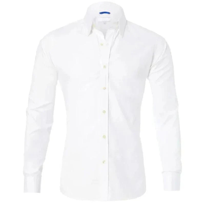 Stretch Button-Up Shirt | Slim Fit with Roll-Up Sleeves