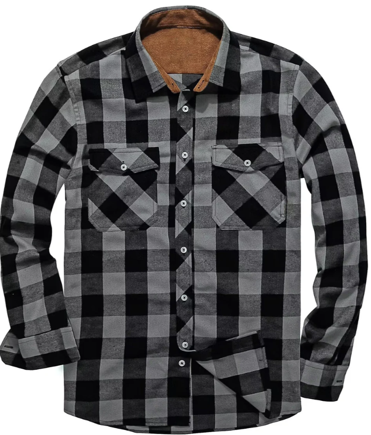 Classic Flannel Button-Up Shirt | Men’s Plaid Long Sleeve