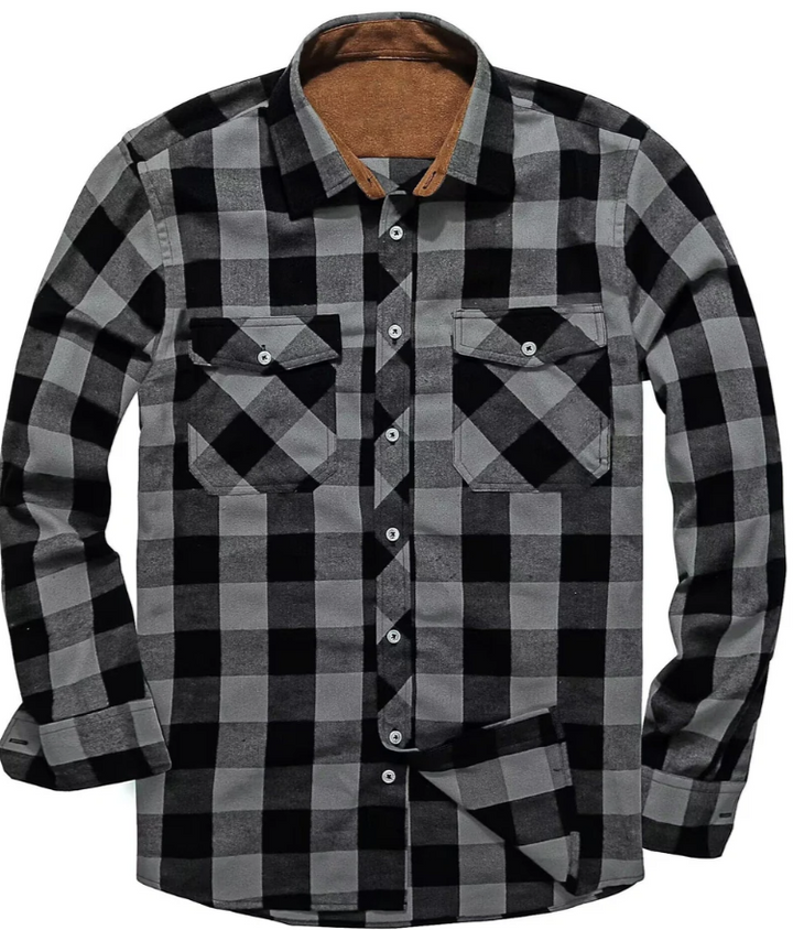 Classic Flannel Button-Up Shirt | Men’s Plaid Long Sleeve