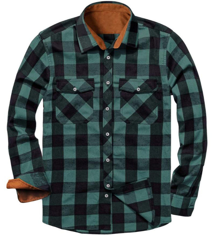 Classic Flannel Button-Up Shirt | Men’s Plaid Long Sleeve