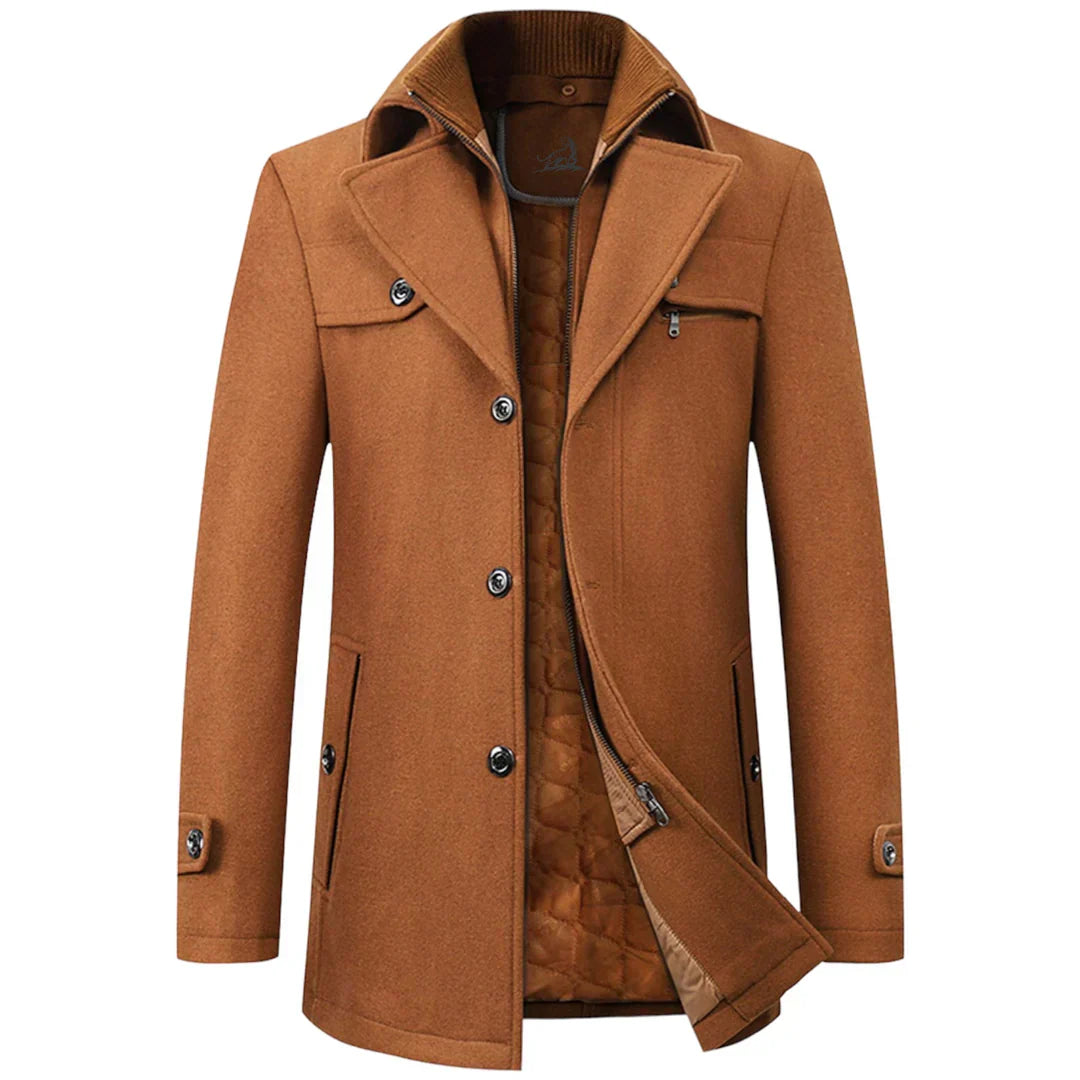 Wool-Blend Overcoat with Inner Layer | Men’s Classic Winter Coat