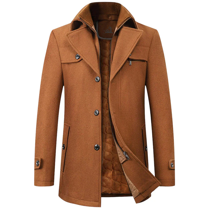 Wool-Blend Overcoat with Inner Layer | Men’s Classic Winter Coat
