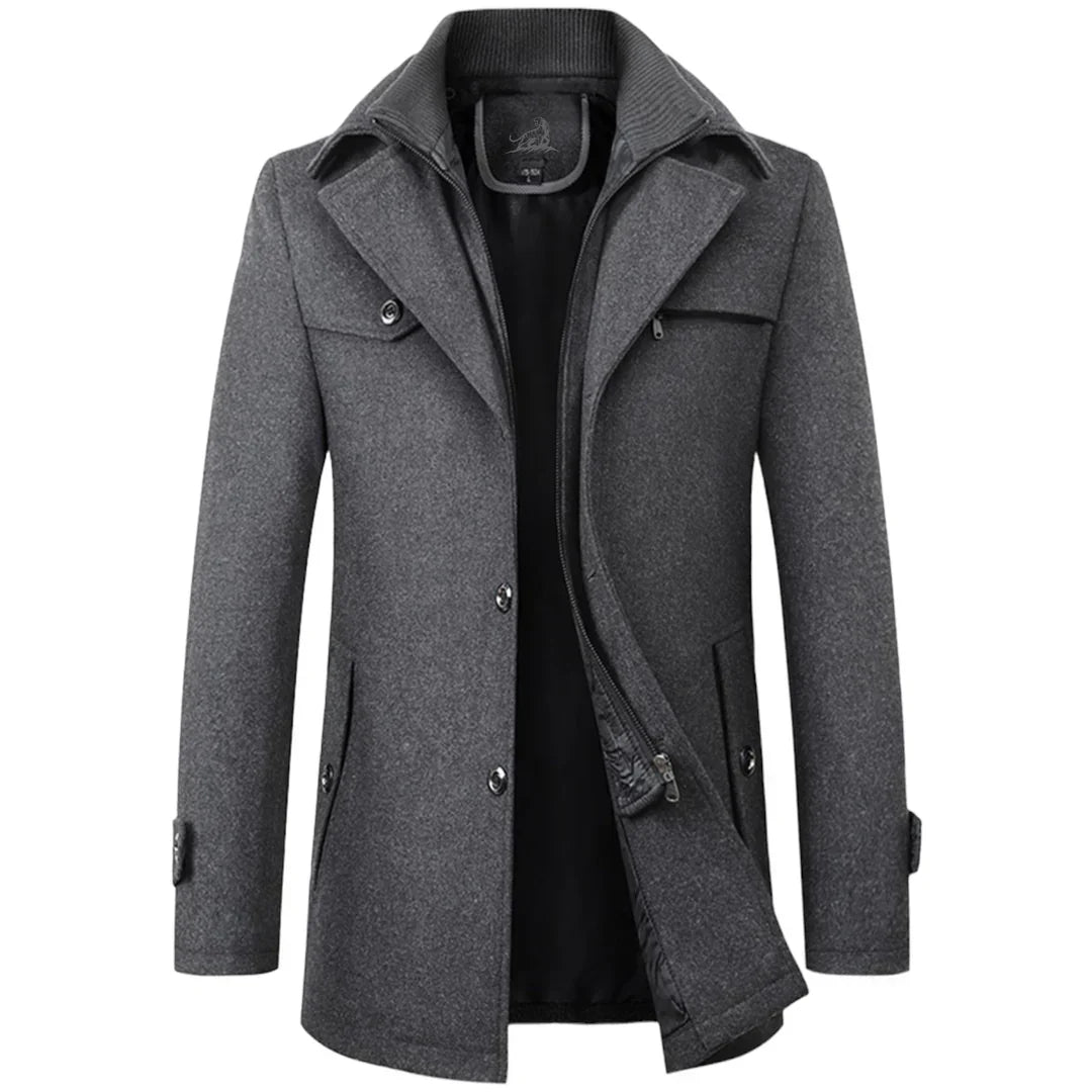Wool-Blend Overcoat with Inner Layer | Men’s Classic Winter Coat