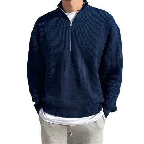 Men’s Quarter-Zip Knit Pullover | Ribbed Sweater | Casual Fall Layer Canada