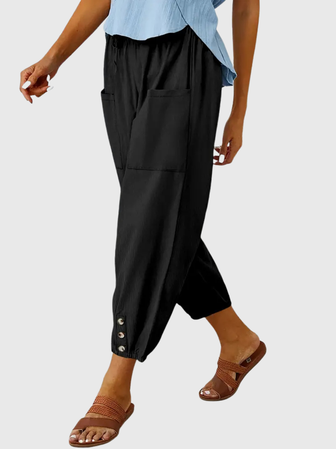 Tessa | Relaxed Button-Cuff Pants