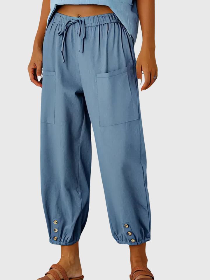 Tessa | Relaxed Button-Cuff Pants