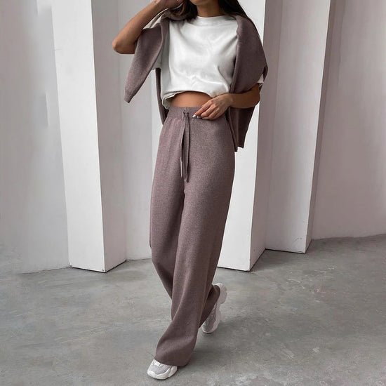 Cozy Knit Lounge Set | Relaxed Fit | High-Neck Top