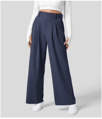 High-Waisted Wide-Leg Trousers | Tailored Front Pleats | Flowing Silhouette