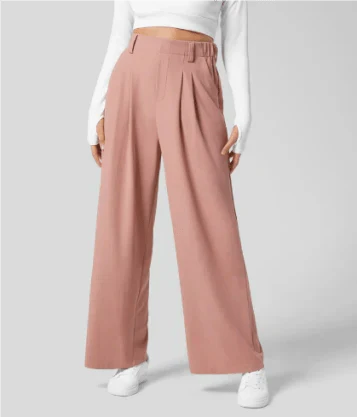 High-Waisted Wide-Leg Trousers | Tailored Front Pleats | Flowing Silhouette