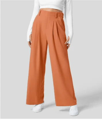 High-Waisted Wide-Leg Trousers | Tailored Front Pleats | Flowing Silhouette