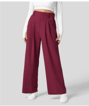 High-Waisted Wide-Leg Trousers | Tailored Front Pleats | Flowing Silhouette