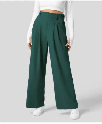 High-Waisted Wide-Leg Trousers | Tailored Front Pleats | Flowing Silhouette