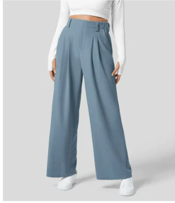 High-Waisted Wide-Leg Trousers | Tailored Front Pleats | Flowing Silhouette