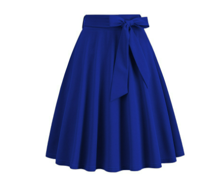High-Waisted A-Line Skirt | Midi Swing Skirt with Bow Tie | Classic Vintage-Inspired Look
