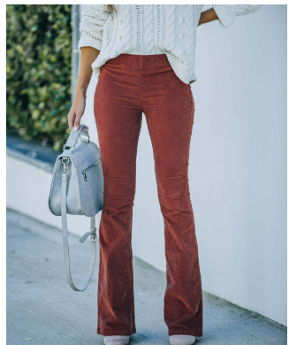 Corduroy Flare Pants | High-Rise Stretch Fit | Retro Everyday Style