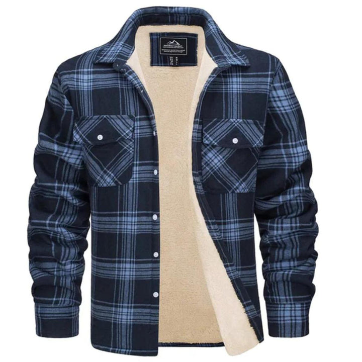 Men's Sherpa-Lined Flannel Jacket | Warm Casual Outerwear | Button-Front Shacket