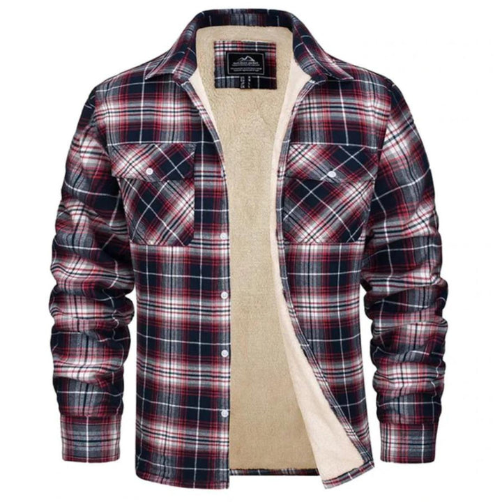 Men's Sherpa-Lined Flannel Jacket | Warm Casual Outerwear | Button-Front Shacket