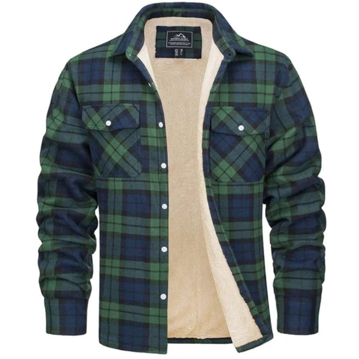 Men's Sherpa-Lined Flannel Jacket | Warm Casual Outerwear | Button-Front Shacket