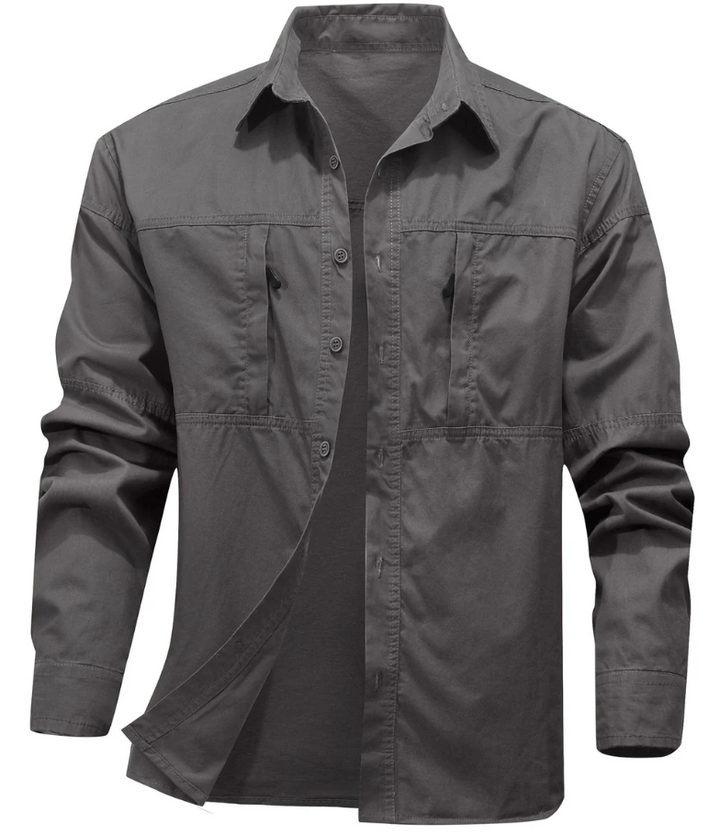 Men’s Long-Sleeve Utility Shirt | Cotton Blend | Everyday Workwear Style