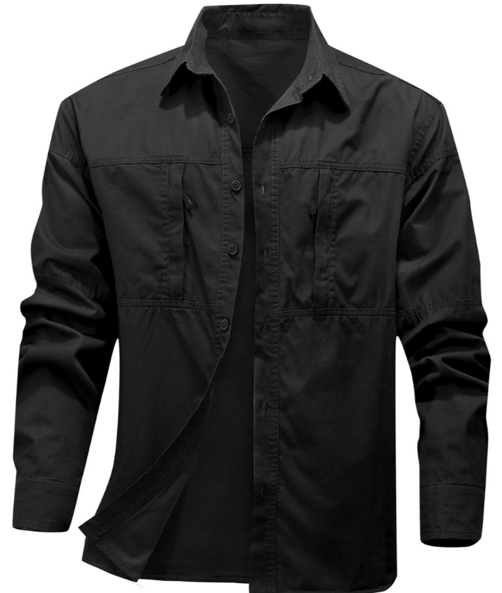 Men’s Long-Sleeve Utility Shirt | Cotton Blend | Everyday Workwear Style