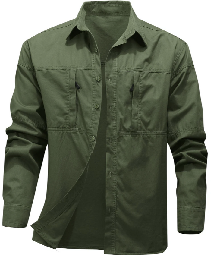Men’s Long-Sleeve Utility Shirt | Cotton Blend | Everyday Workwear Style