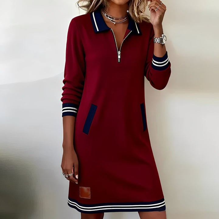 Elara | Chic Long Sleeve Cotton Dress