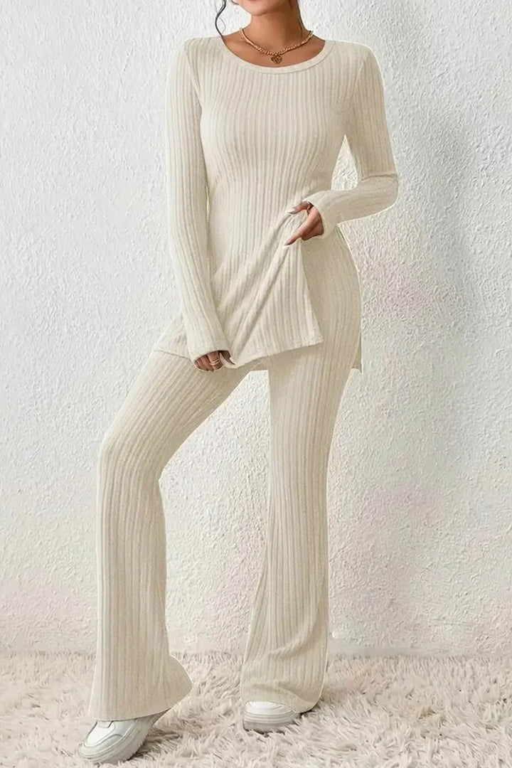 Ribbed Lounge Set | Two-Piece Co-Ord | Soft Stretch Knit | Casual Comfort