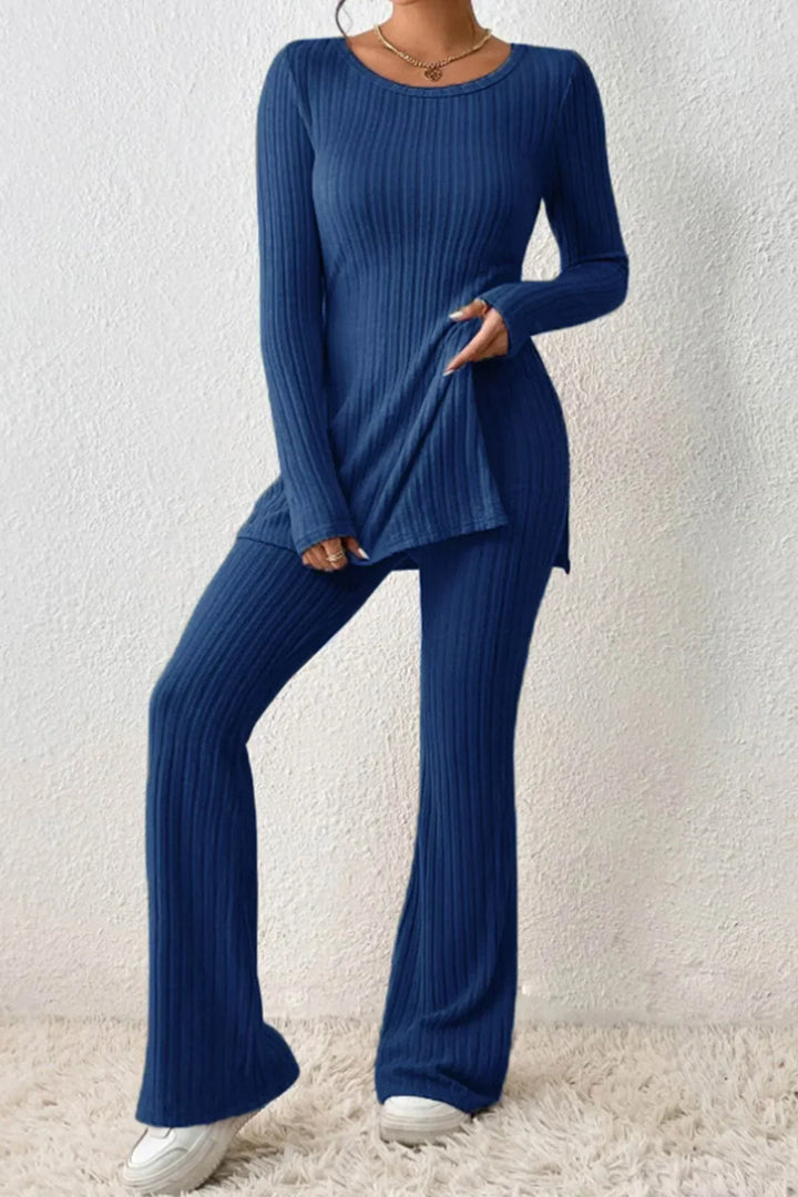 Ribbed Lounge Set | Two-Piece Co-Ord | Soft Stretch Knit | Casual Comfort