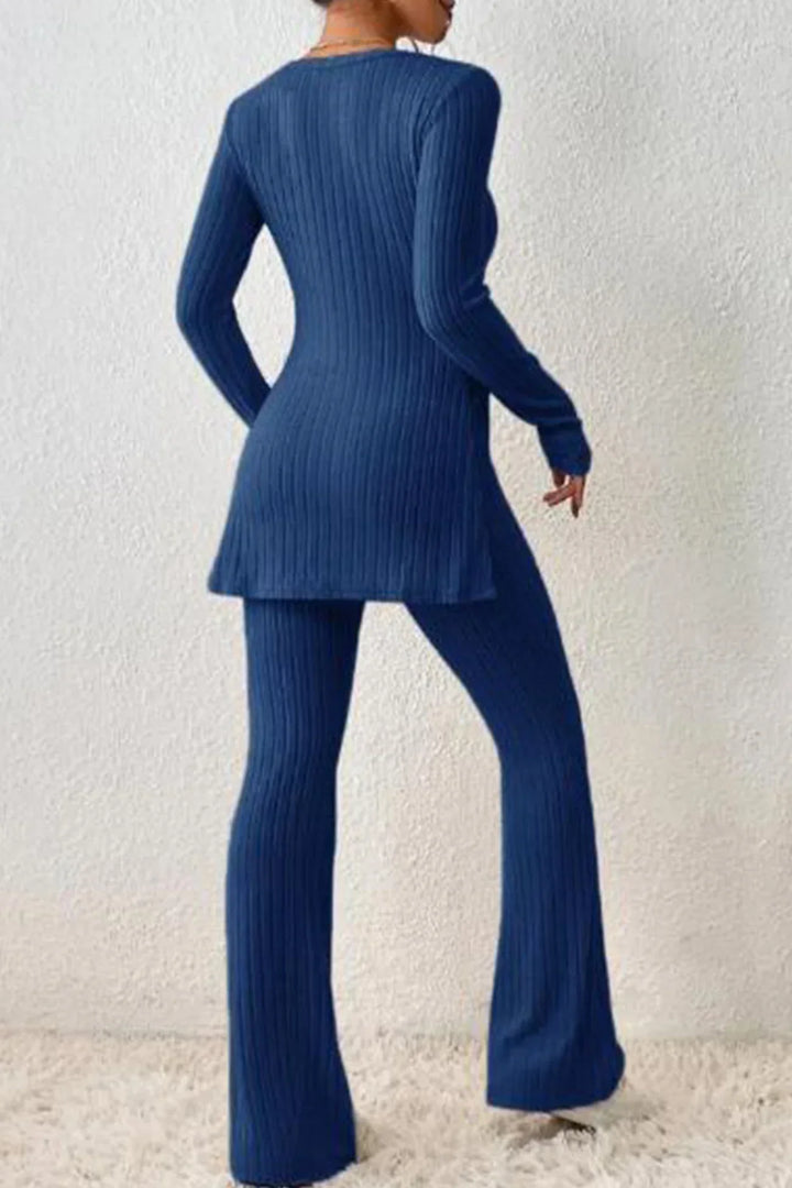 Ribbed Lounge Set | Two-Piece Co-Ord | Soft Stretch Knit | Casual Comfort