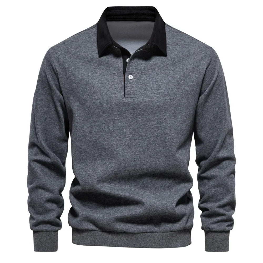 Mark - Men’s Long Sleeve Polo Sweatshirt