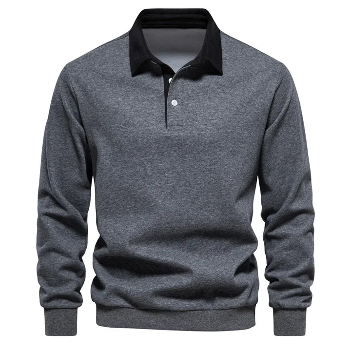 Mark - Men’s Long Sleeve Polo Sweatshirt