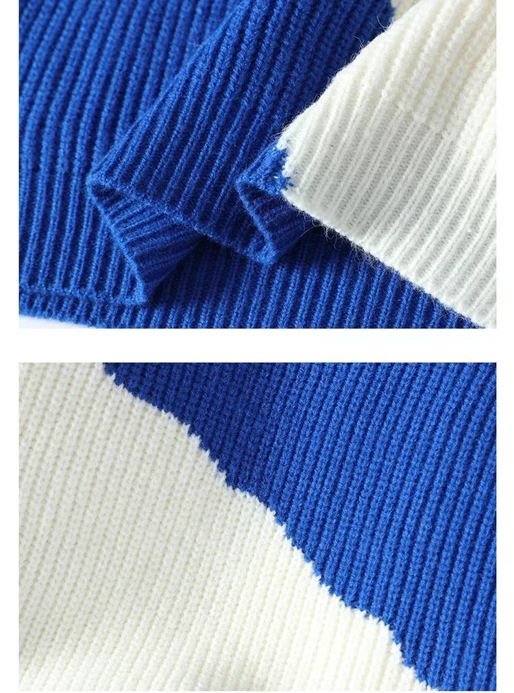 Men’s Abstract Knit Sweater | Relaxed Fit Pullover | Streetwear-Inspired Jumper