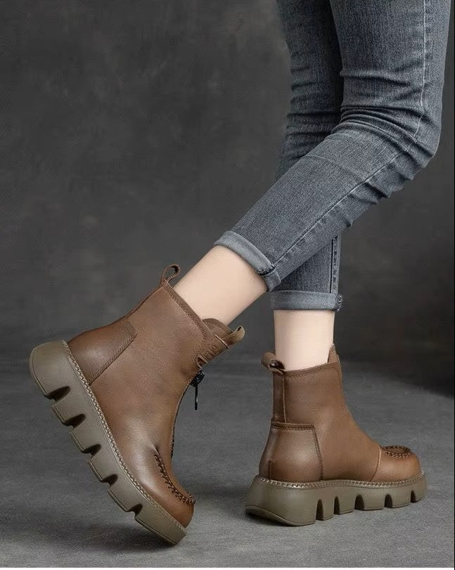 Coralie – Comfort Platform Leather Boots