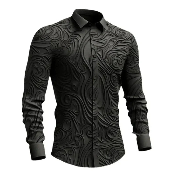 Men's Embossed Dress Shirt | Swirl Pattern | Slim Fit Formalwear