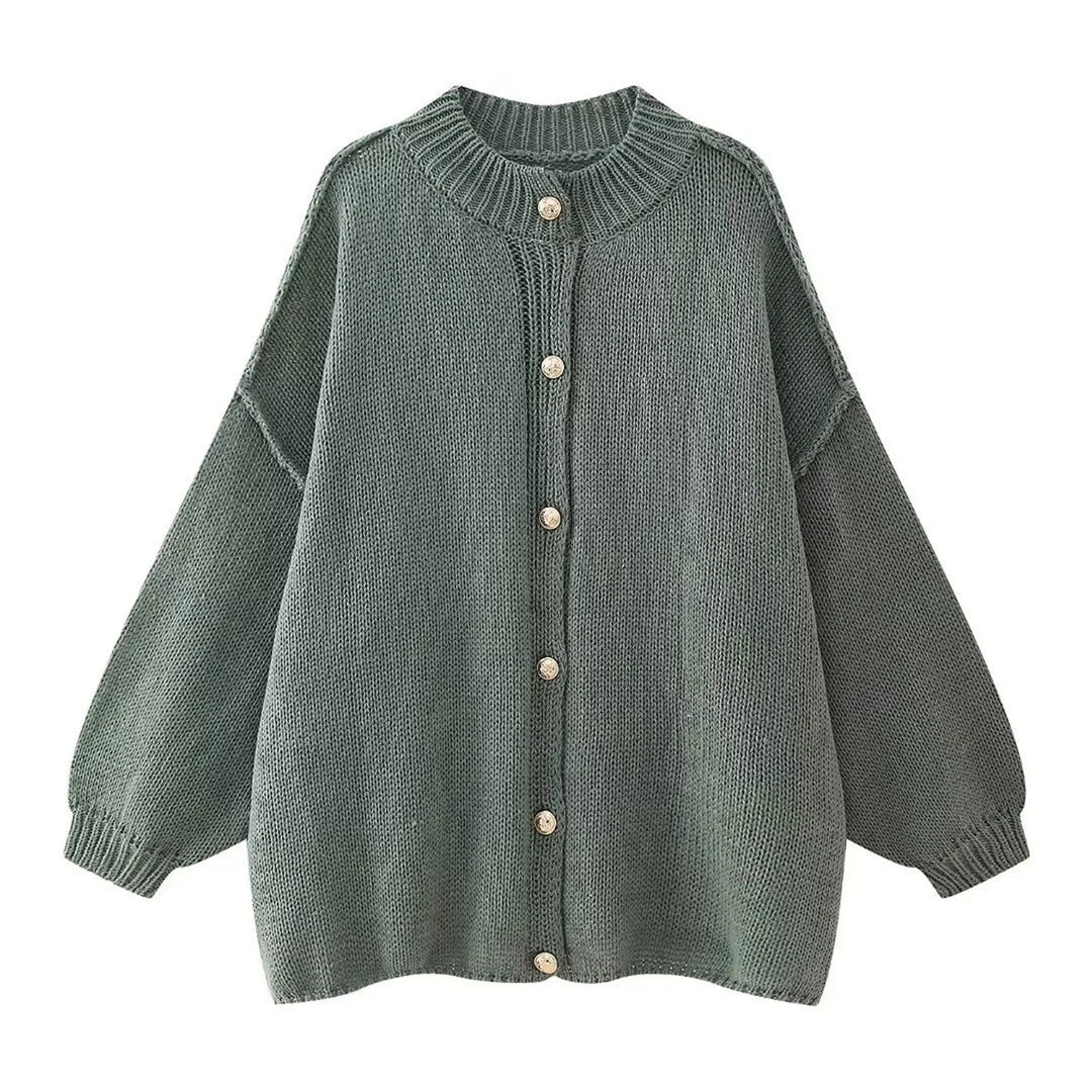 Lili - Loose Sweater with Metallic Buttons
