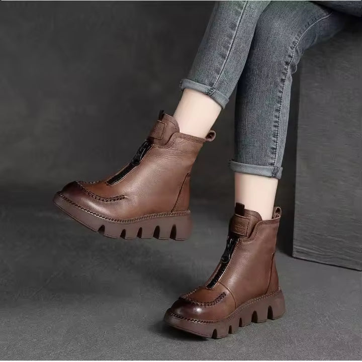 Coralie – Comfort Platform Leather Boots