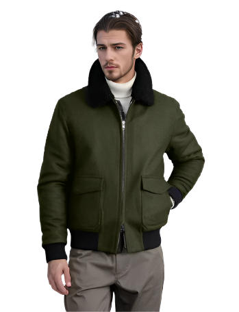 Men’s Bomber Jacket with Faux Fur Collar | Zip-Up Transitional Outerwear