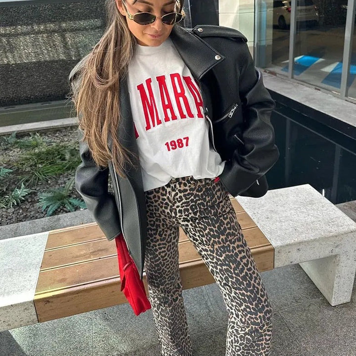 Leopard Print Relaxed Fit Pants | Casual Tapered Leg | Everyday Street Style