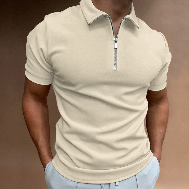 Men’s Quarter-Zip Polo Shirt | Stretch Cotton | Smart Athletic Fit