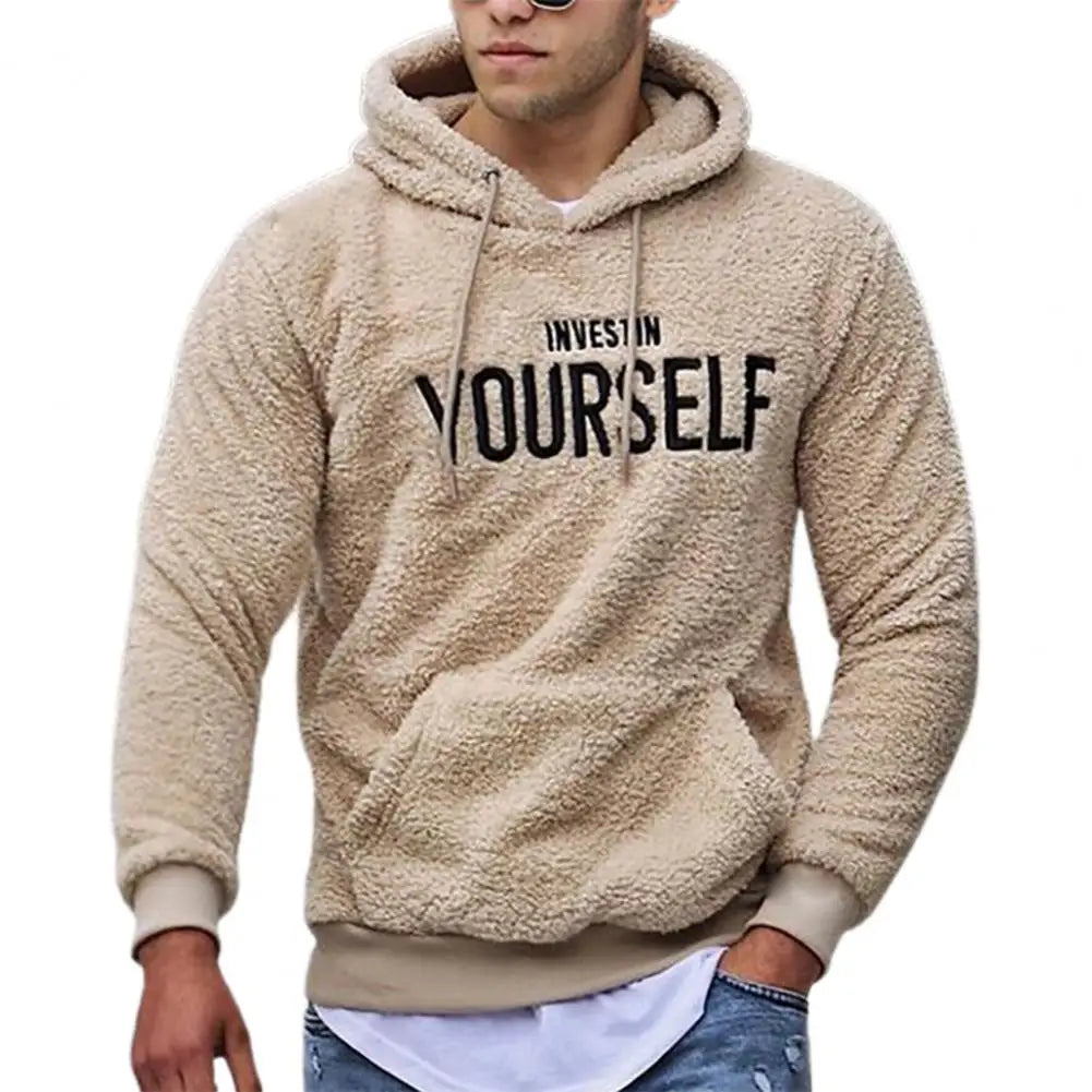 Men's Motivational Graphic Hoodie | “Invest in Yourself” Print | Fleece Pullover